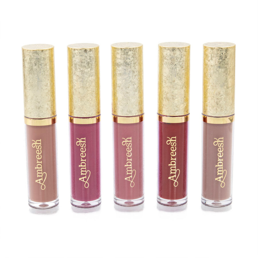 5 mini liquid lipsticks standing up